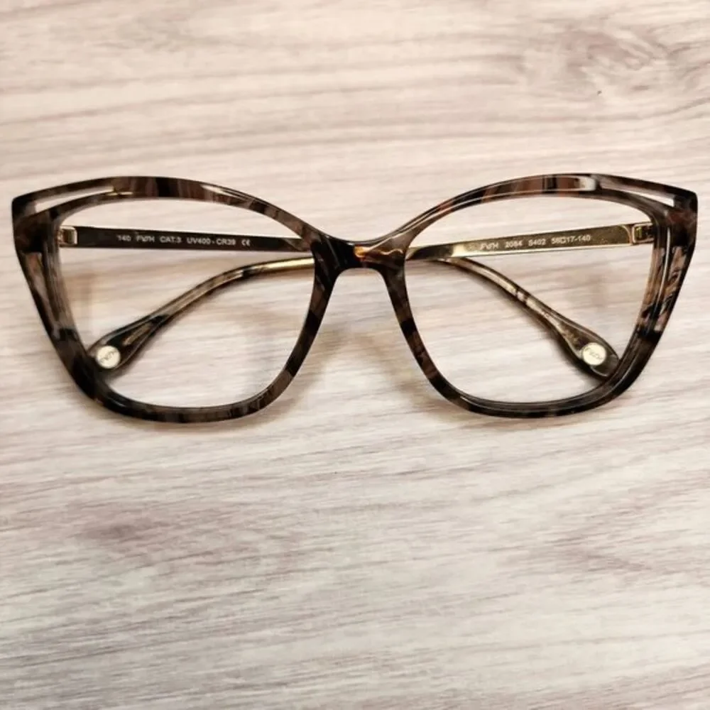 Fysh 2084 Glasses Frames Cat Eyes Brown Gradient With Case FRAMES‎ ONLY UK Urban